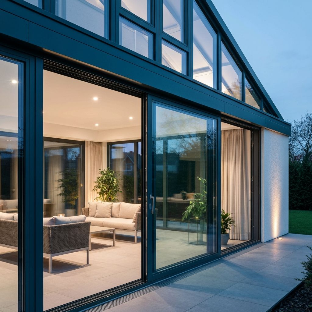 Fertige Terrassenüberdachung mit Wintergarten