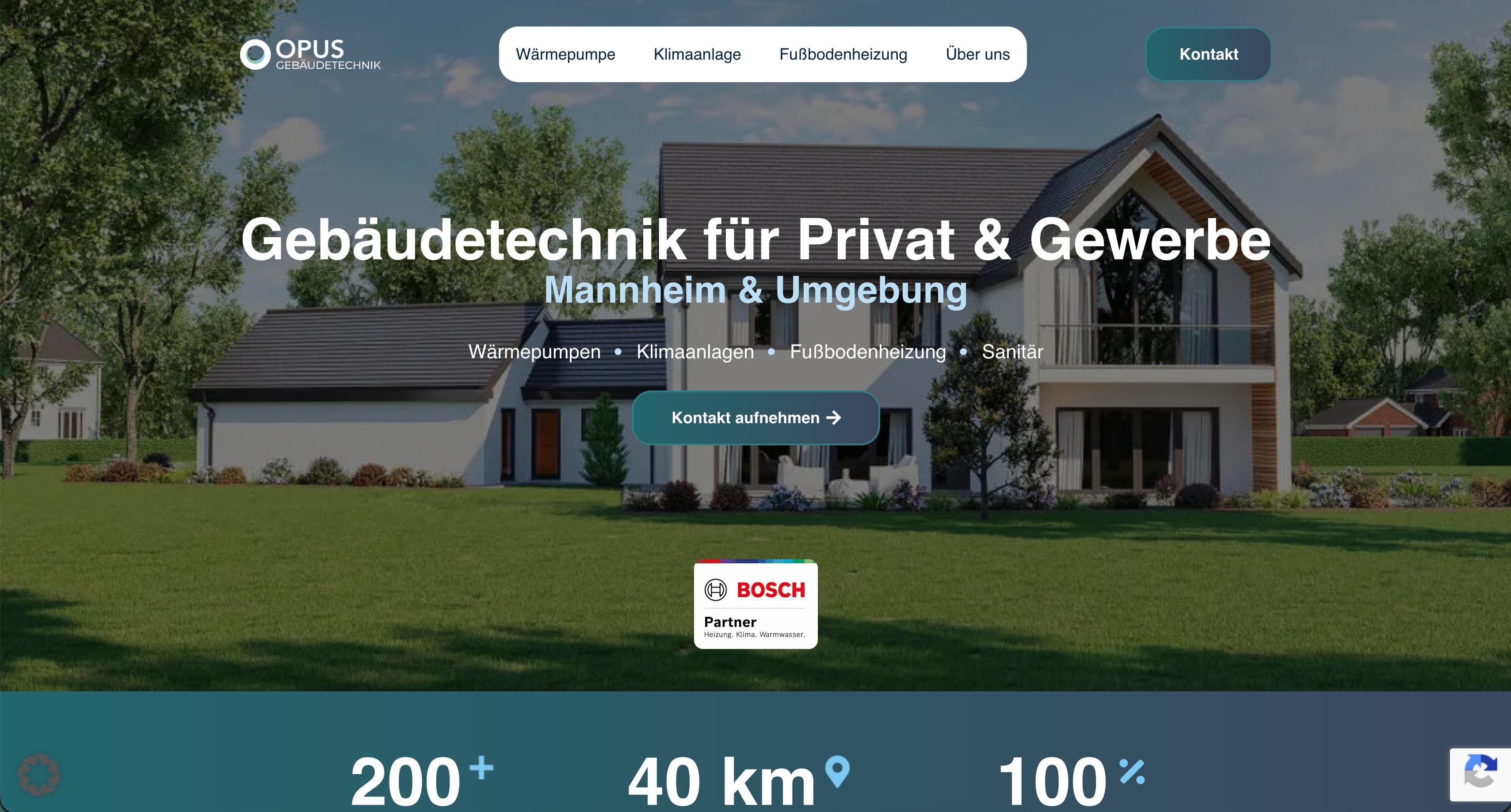 Opus Gebäudetechnik - Website Screenshot