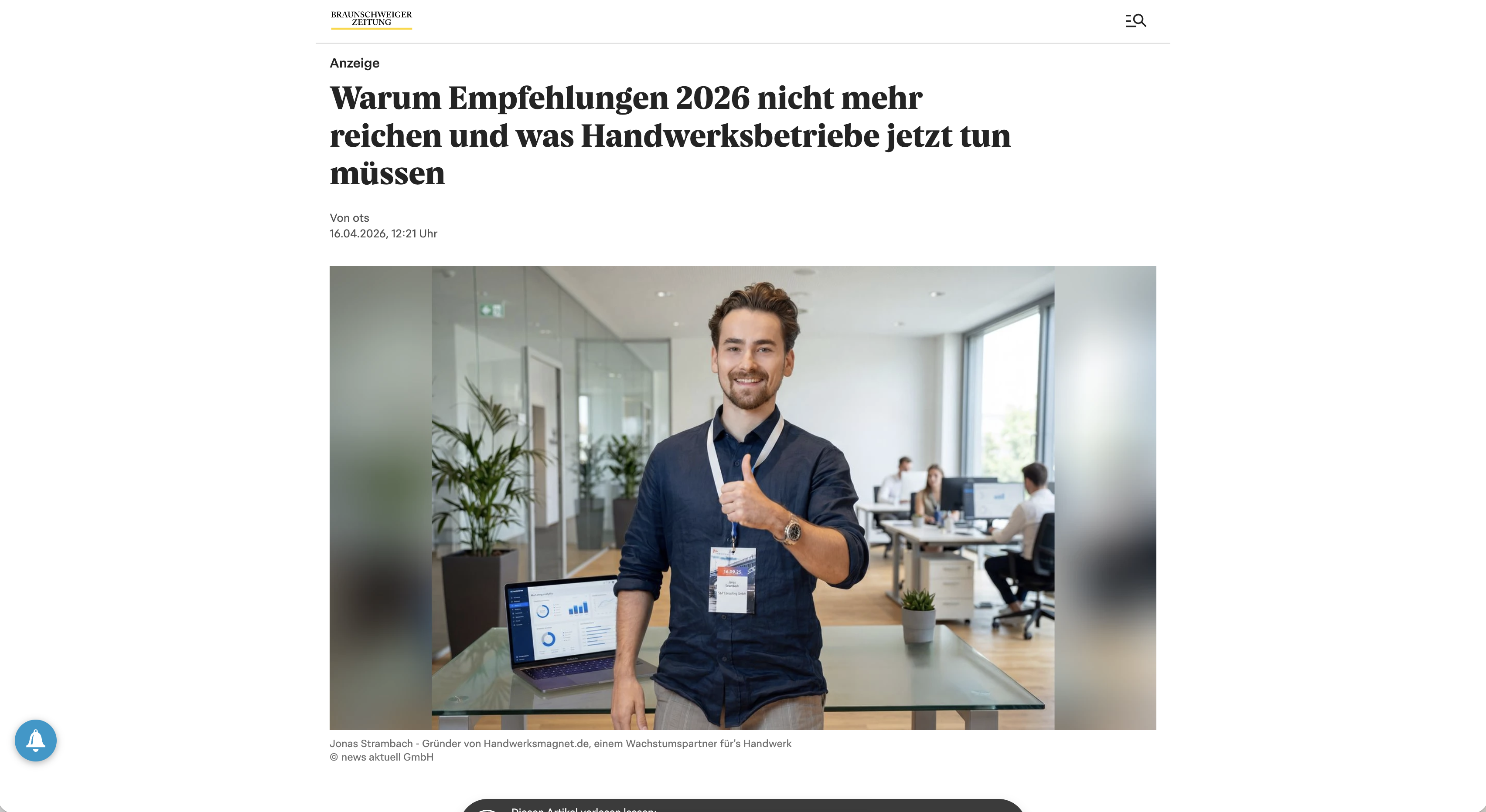 Braunschweiger Zeitung - Warum Empfehlungen 2026 nicht mehr reichen und was Handwerksbetriebe jetzt tun müssen