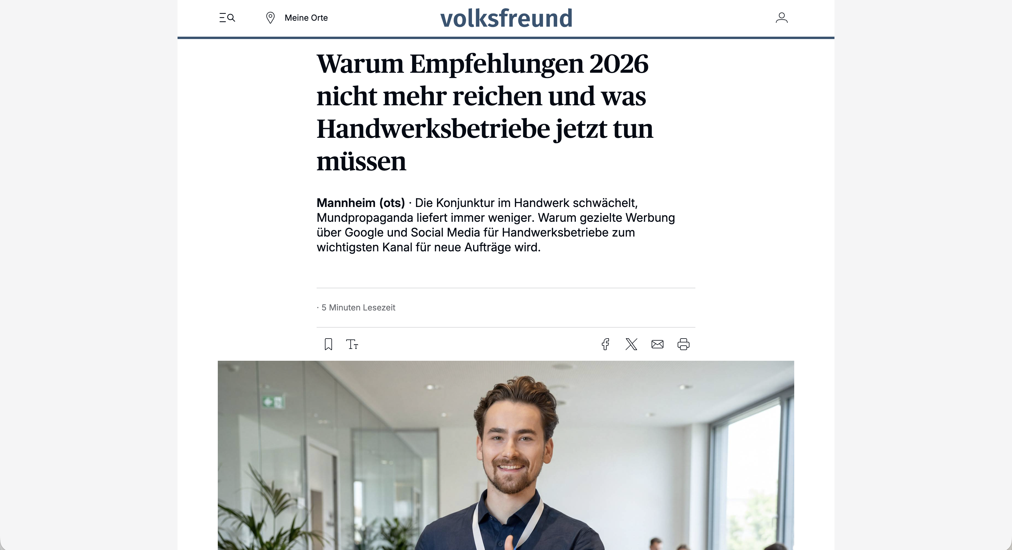 Trierischer Volksfreund - Warum Empfehlungen 2026 nicht mehr reichen und was Handwerksbetriebe jetzt tun müssen